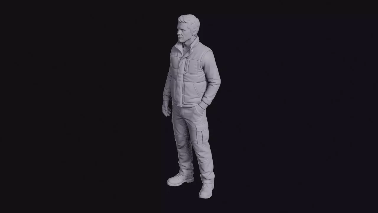 Camera Operator in Padded Vest Figurine 3D print model