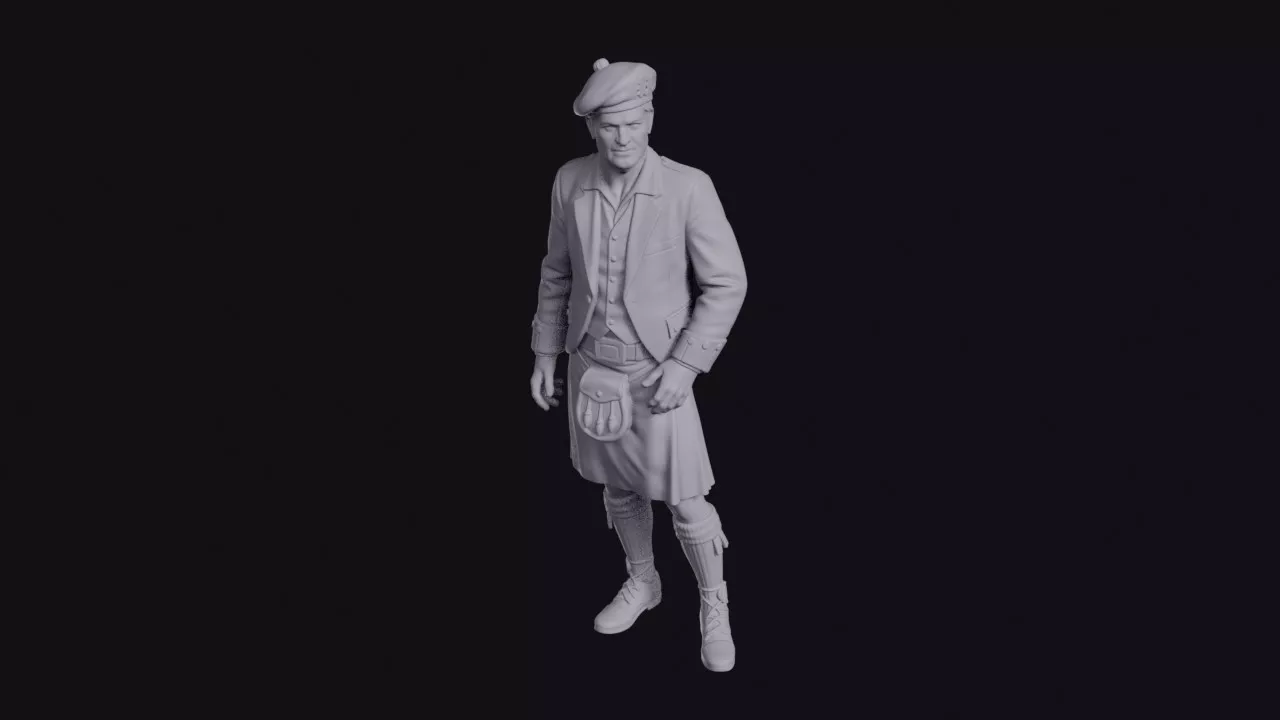 Bagpiper in Full Highland Dress Figurine 3D print model