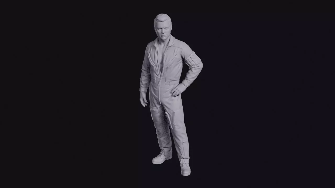 Air Force Pilot in Flight Suit Figurine 3D print model