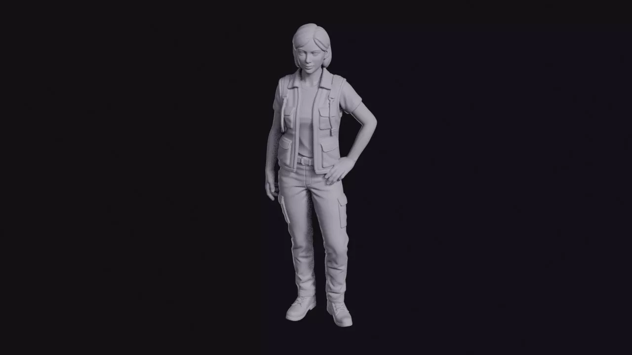 Aid Worker in Utility Vest Figurine 3D print model