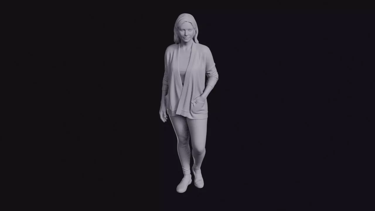 Actress in Wrap Cardigan and Leggings Figurine 3D print model