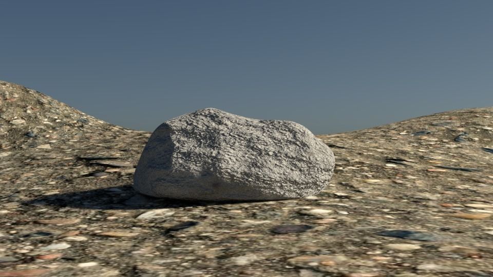 Rock simple Low-poly 3D model_0