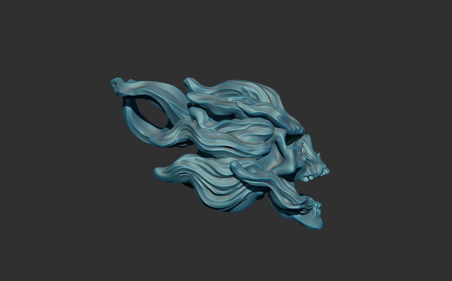 3d Printable Skull Pendant  3D print model_4