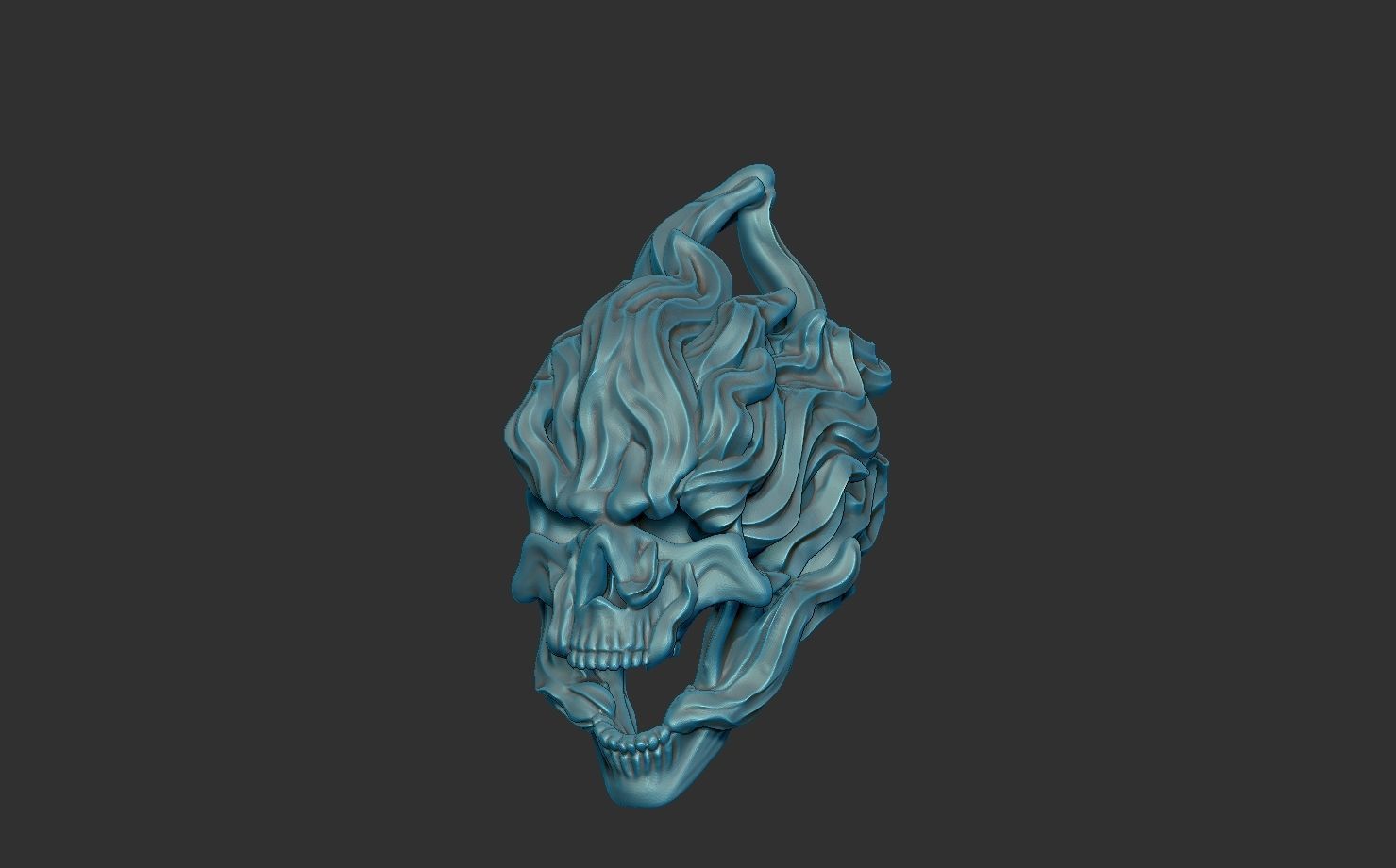 3d Printable Skull Pendant  3D print model_5