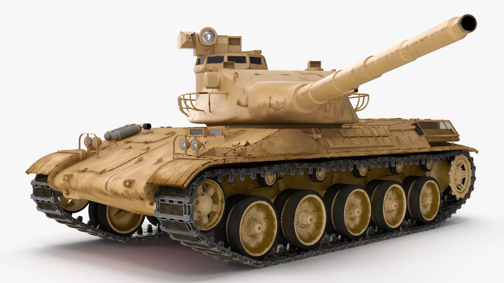 French Tank AMX-30 Rigged 3D model