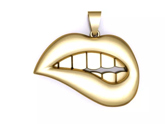 Sculptural Lips Pendant STL 3D print model