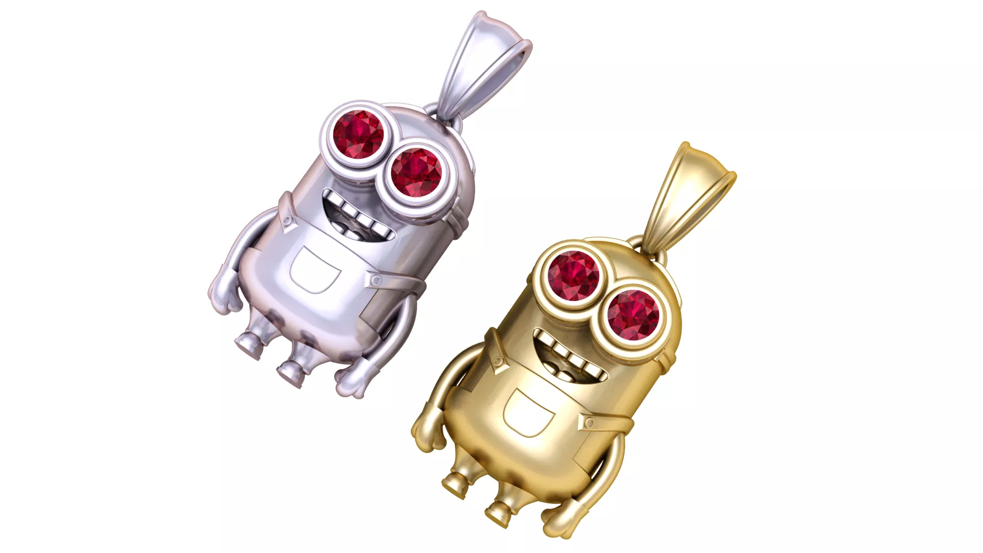 Ruby-Eyed Minion Pendant Set 3D print model