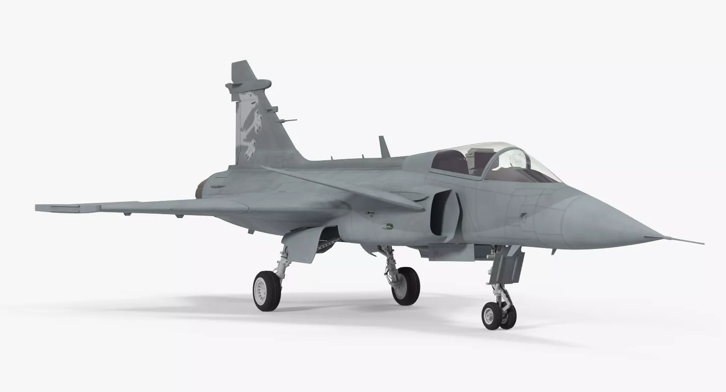 Saab JAS 39 Gripen Rigged 3D model