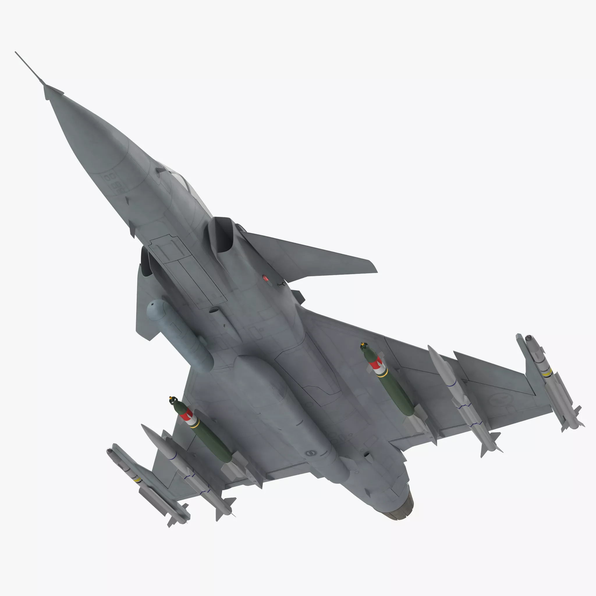 Fighter Aircraft Saab JAS 39 Gripen Rigged 3D model