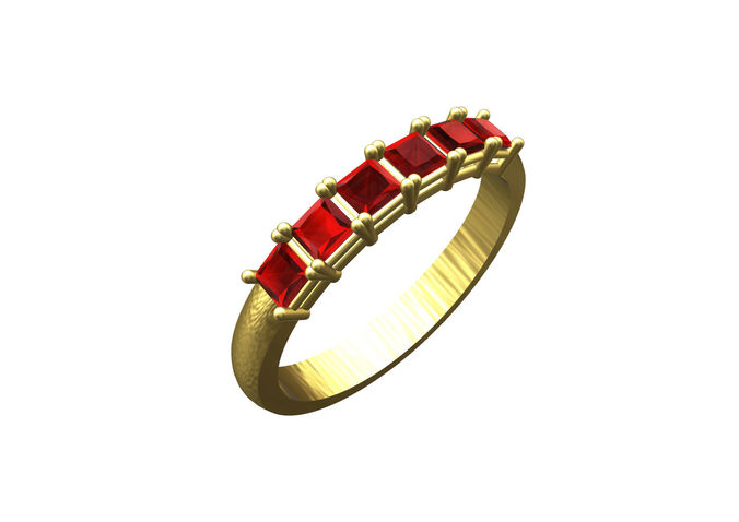 An 02 gold ring with stones 3D print model