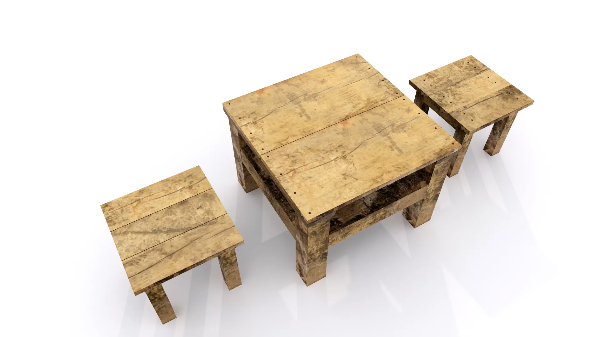 WOODEN 14 - COFFEE TABLE Low-poly 3D model