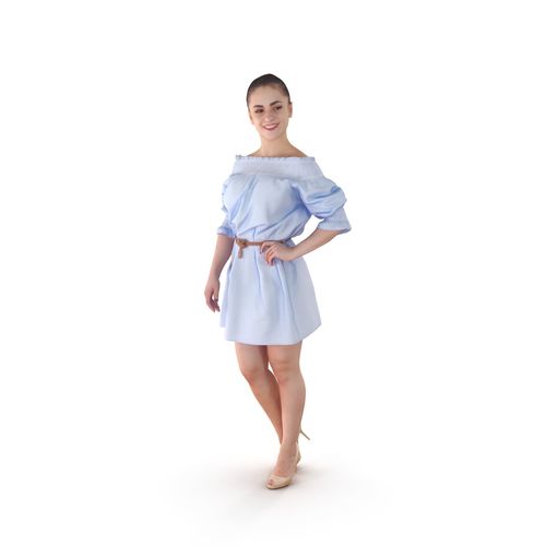 Casual Girl Posed Low-poly 3D model