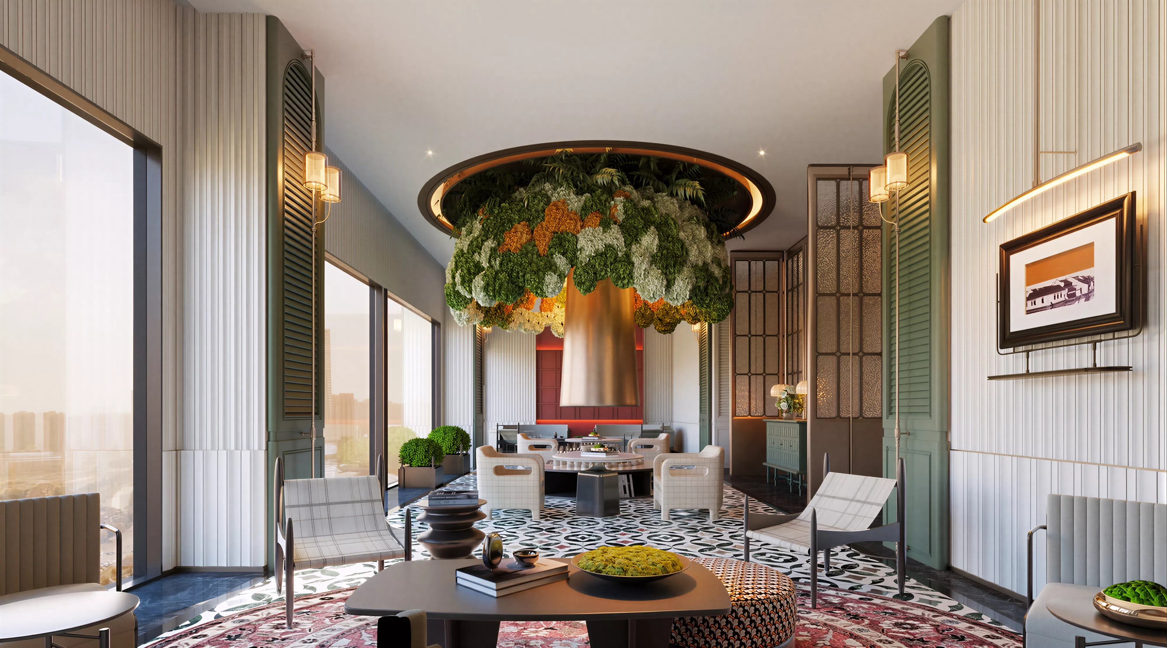 Luxury Lounge Sales Center Atrium Interior 3D Model 3D model