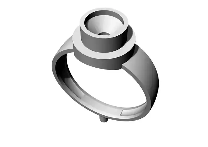 An 07 ring with hole in middle 3D print model