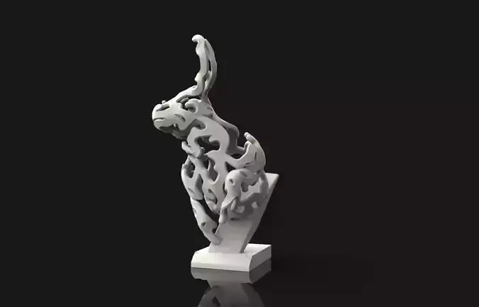 3d Printable Bull 3D print model