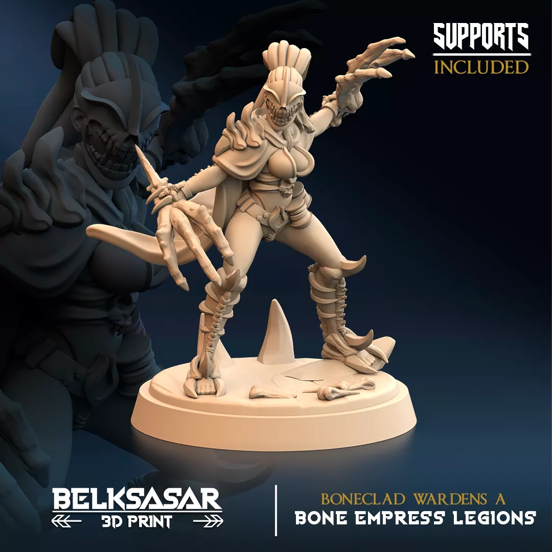Undead Female Warriors - Boneclad Wardens A 3D print model