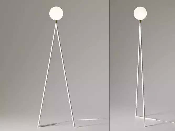 One Globe-One Cone Floor Lamp