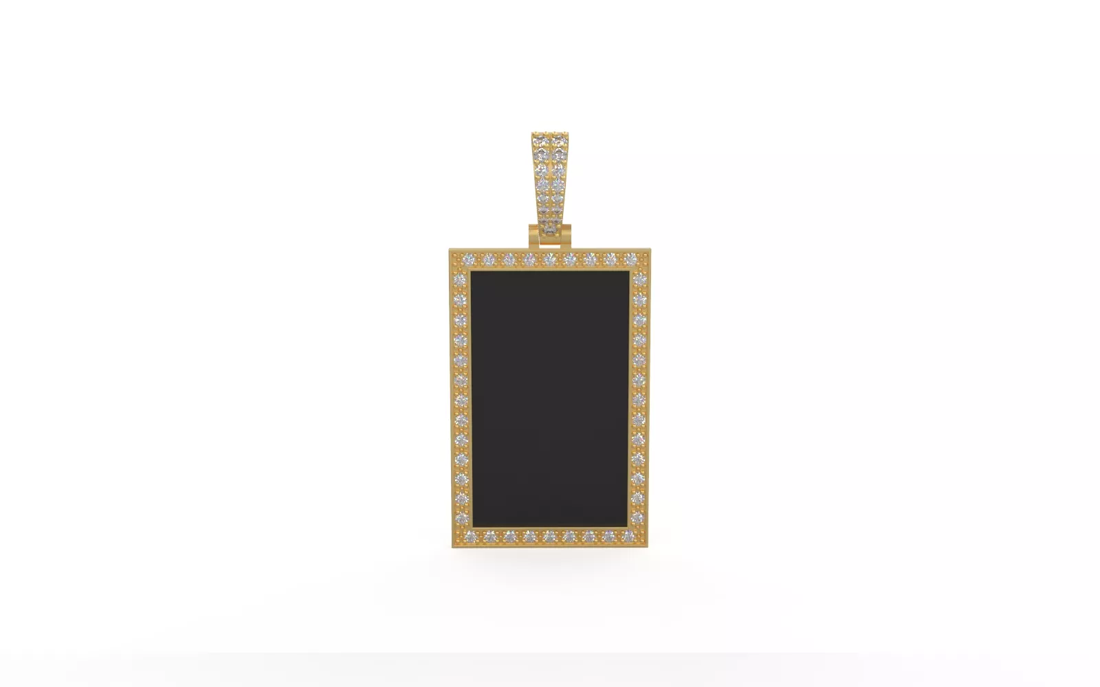 Model 1364 Rectangular Picture Frame Diamond Pendant 3D print model
