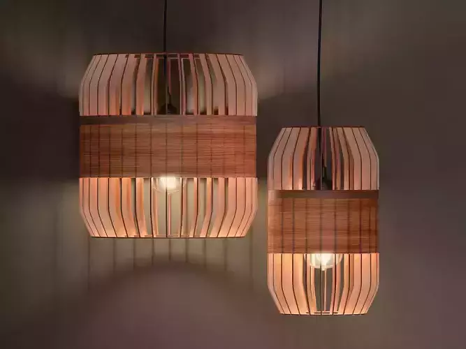 Lath Pendant Lamp 3D model