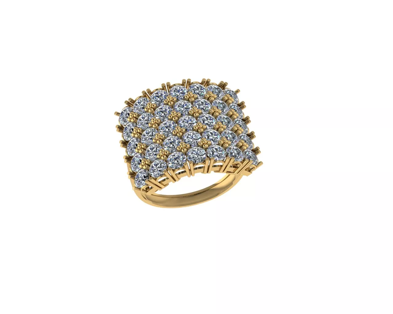Pave Gemstone Birthstone Statement Rings for Women 3D print model