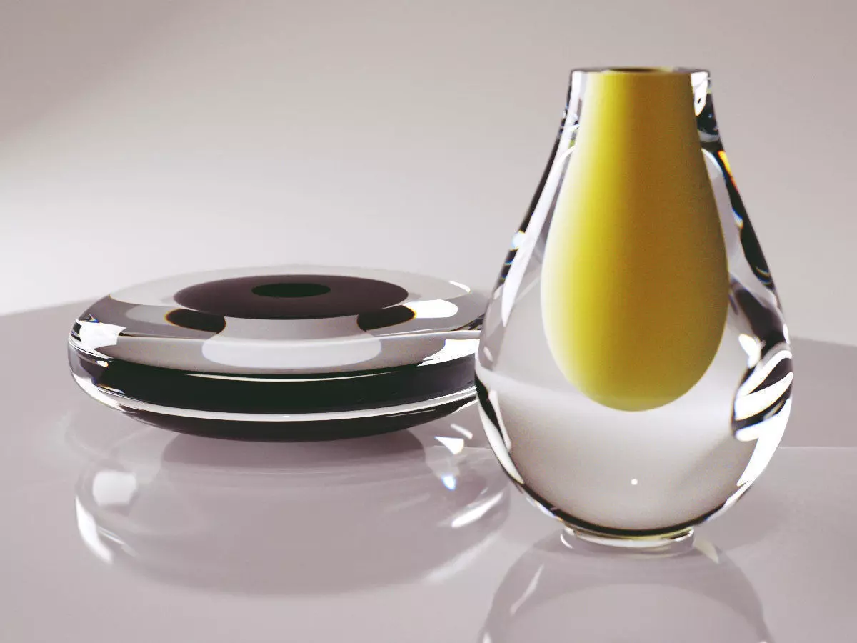 Contour vase and bowl Free 3D model_2