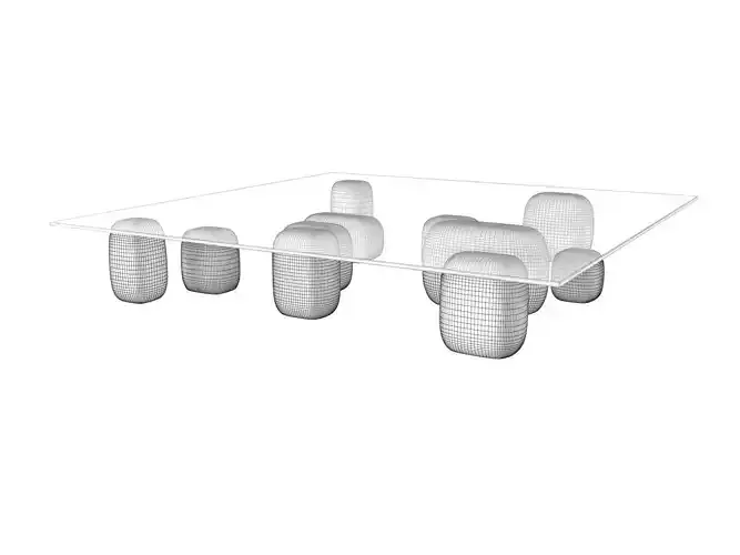 Ishi two coffee tables made of wood and glass