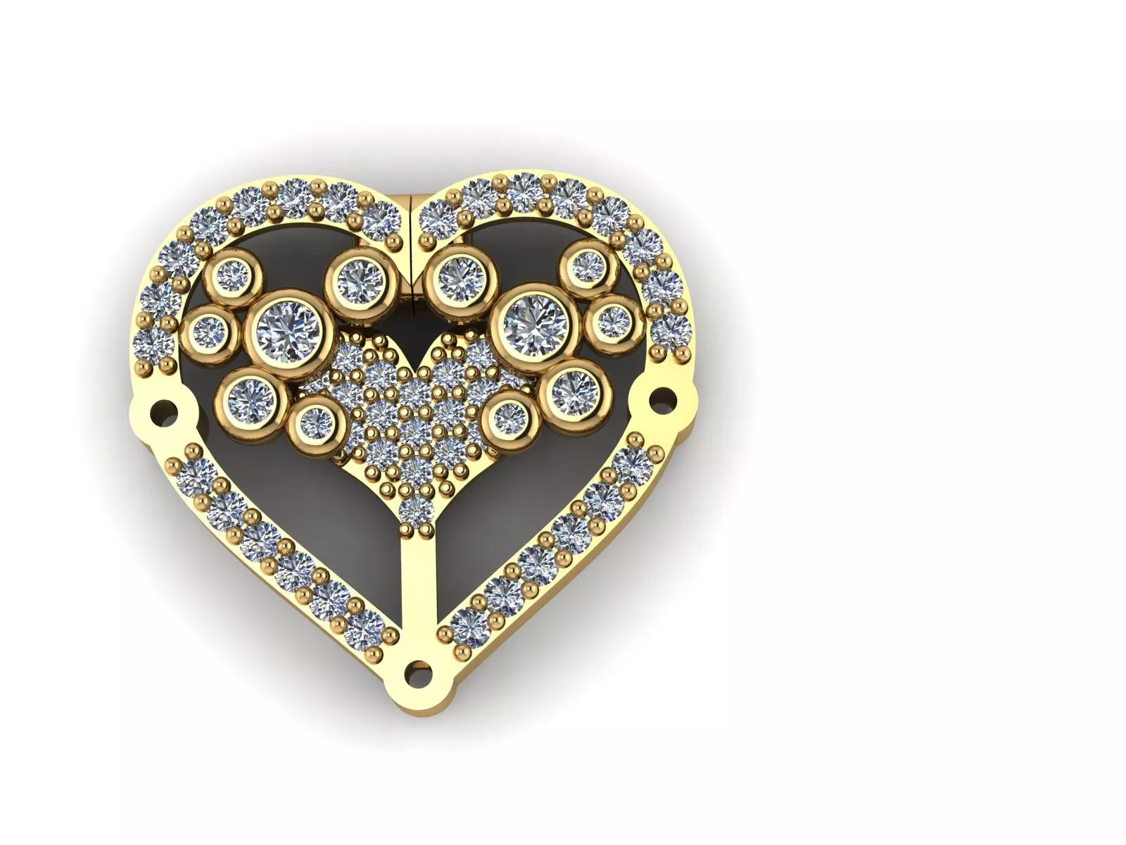 Magnetic open and close hinged pendant 3D print model