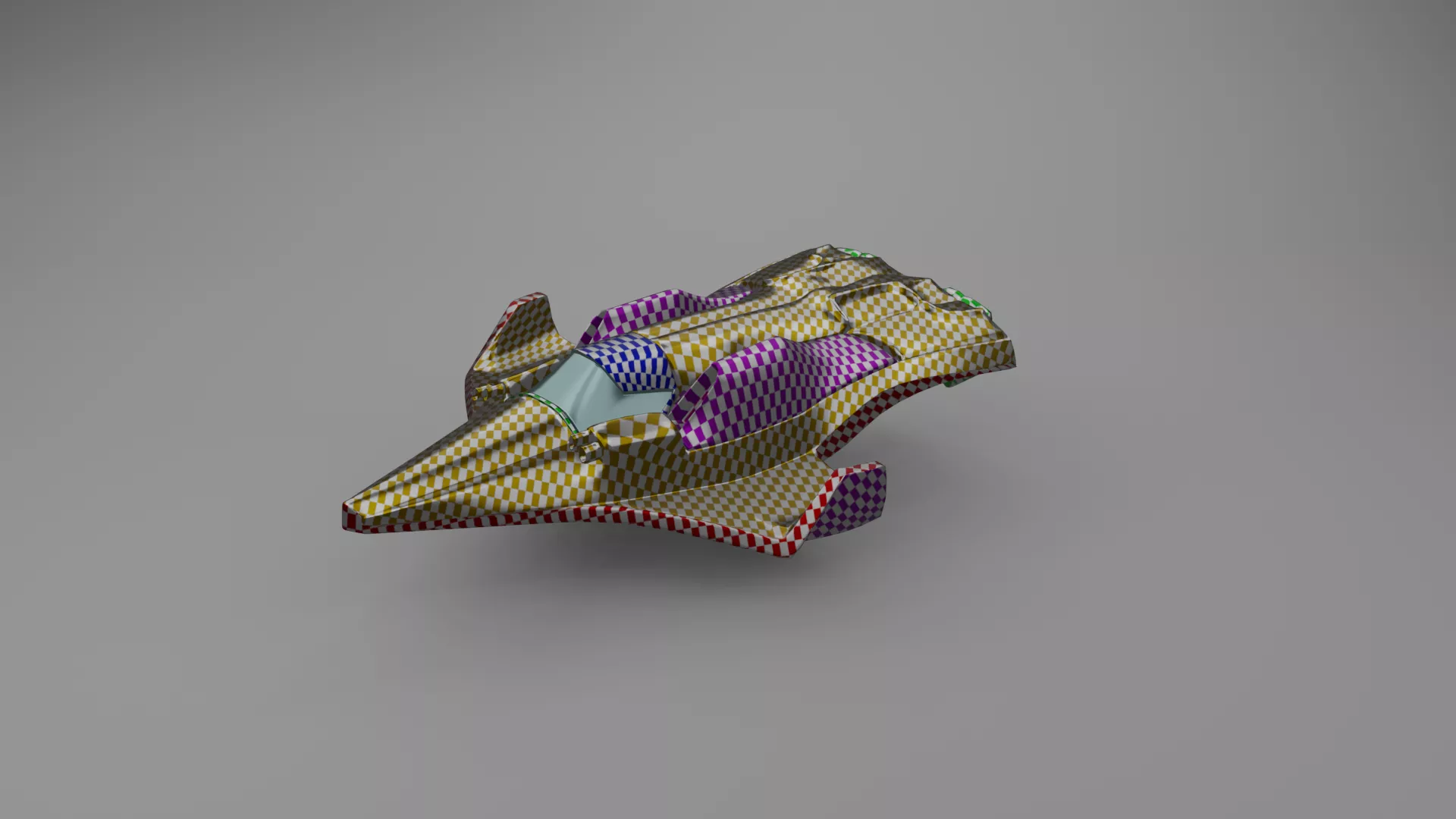 Low Poly Spaceship 3D Model with UV Mapping 3D model