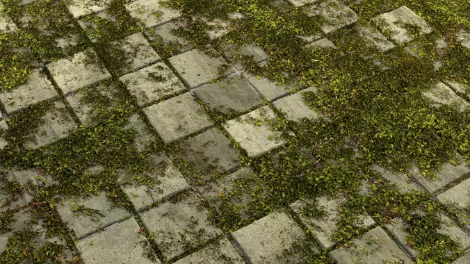 Mossy Tiles 8K PBR Texture