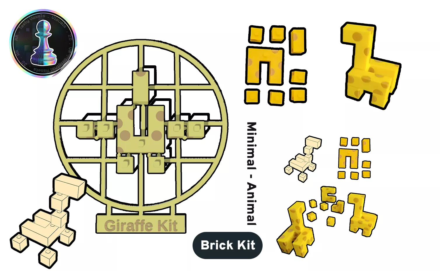 Giraffe Kitcard complete set made with VOXL Regolith 3D print model