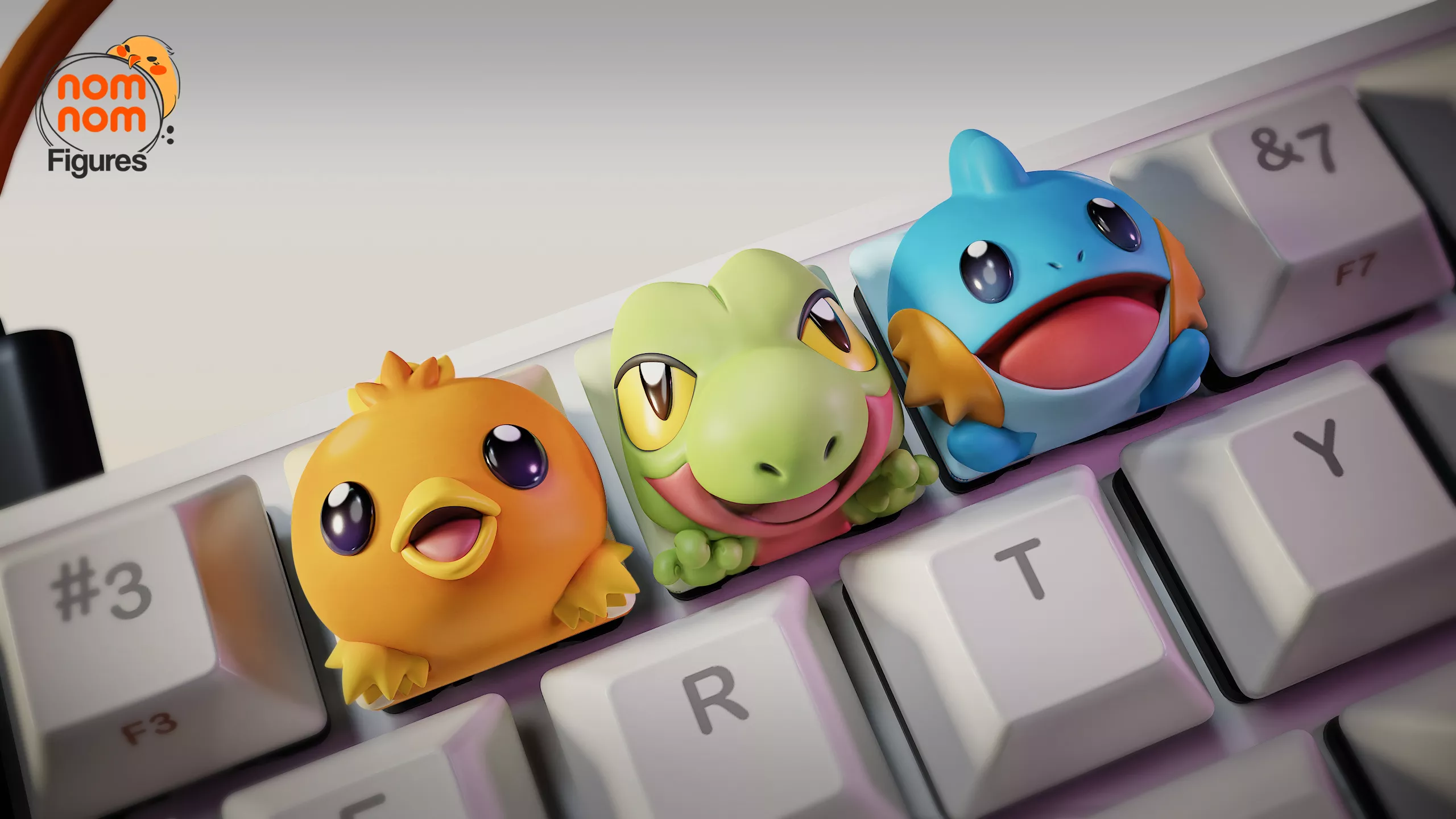 Pokemon Hoenn Starters - Keycaps 3D print model