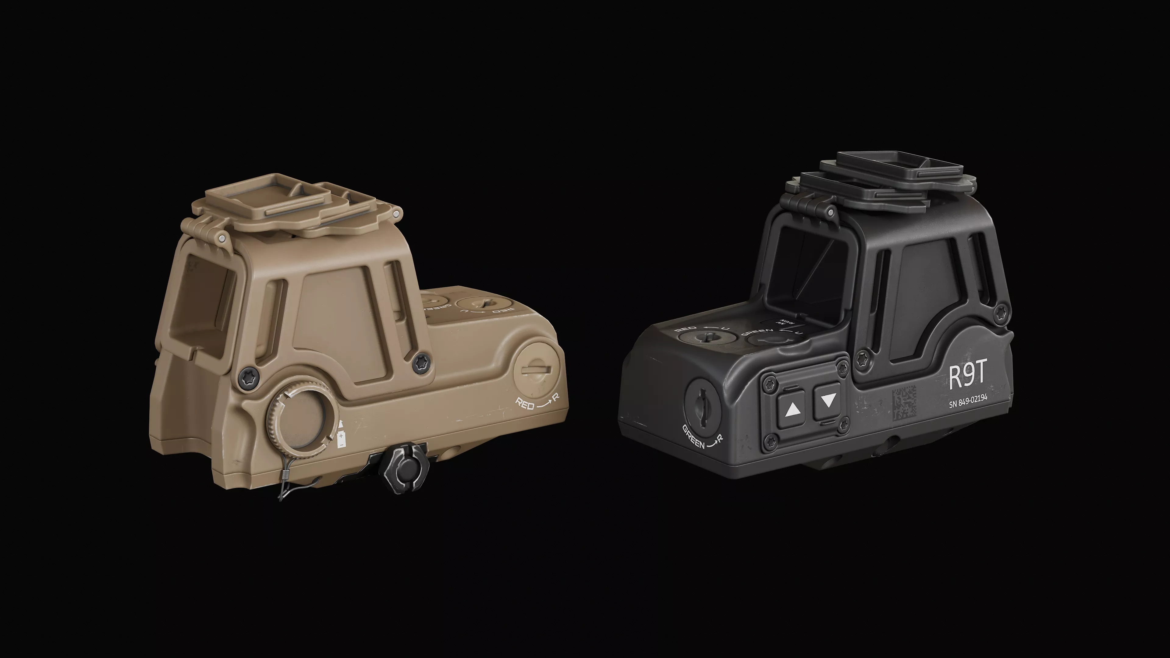 R9T Red Dot Sight Low-poly 3D model