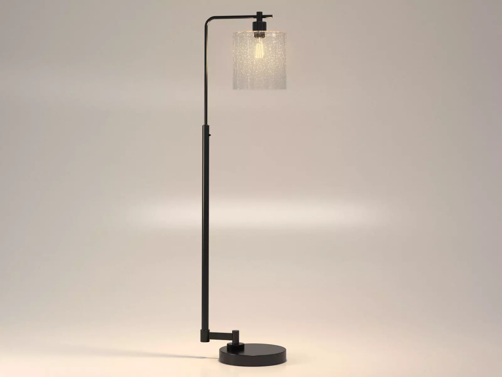 Seeded Glass Industrial Floor Lamp 3D model_2