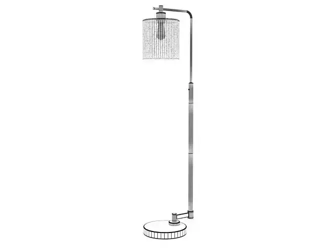 Seeded Glass Industrial Floor Lamp
