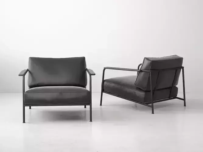 Aero two lounge chairs with metal frame and fabric