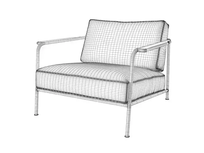 Aero two lounge chairs with metal frame and fabric