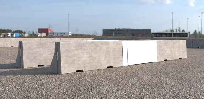 Single Metal Gates for Fenced Concrete Barrier 250x100