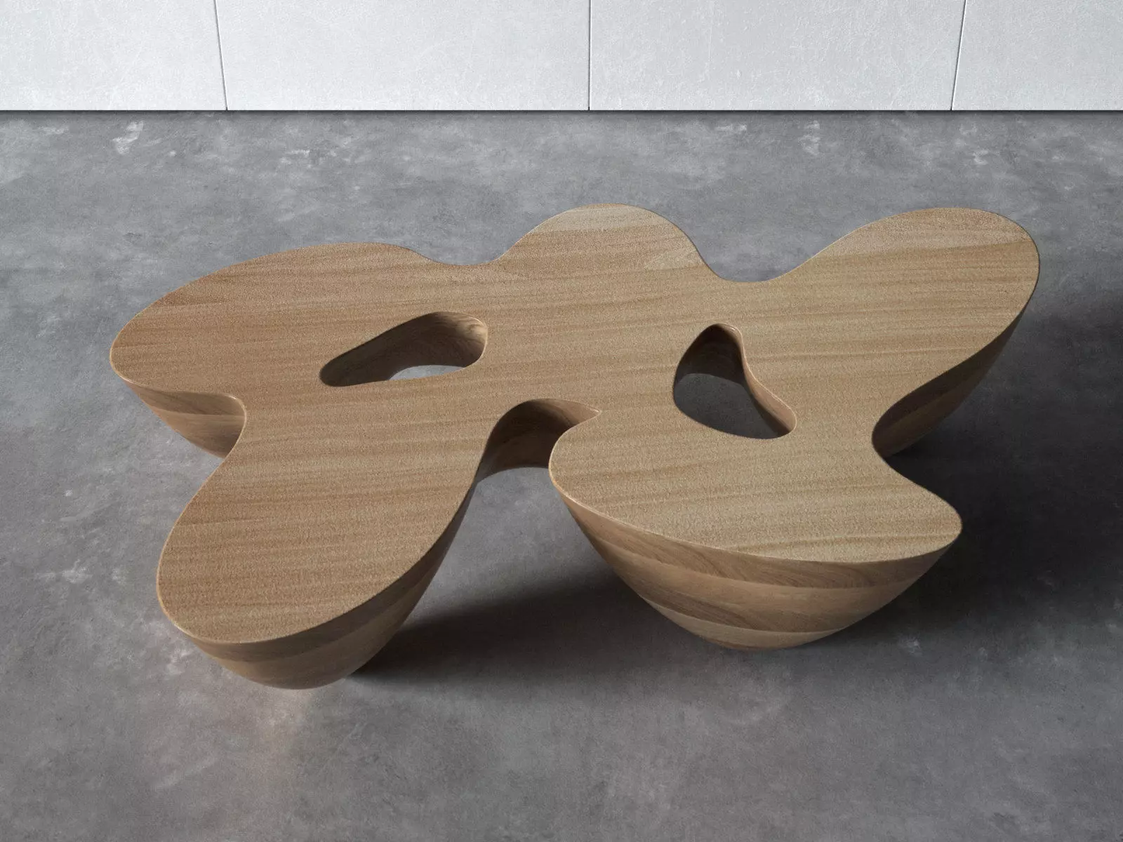 Quark5E coffee table made of wood 3D model_2