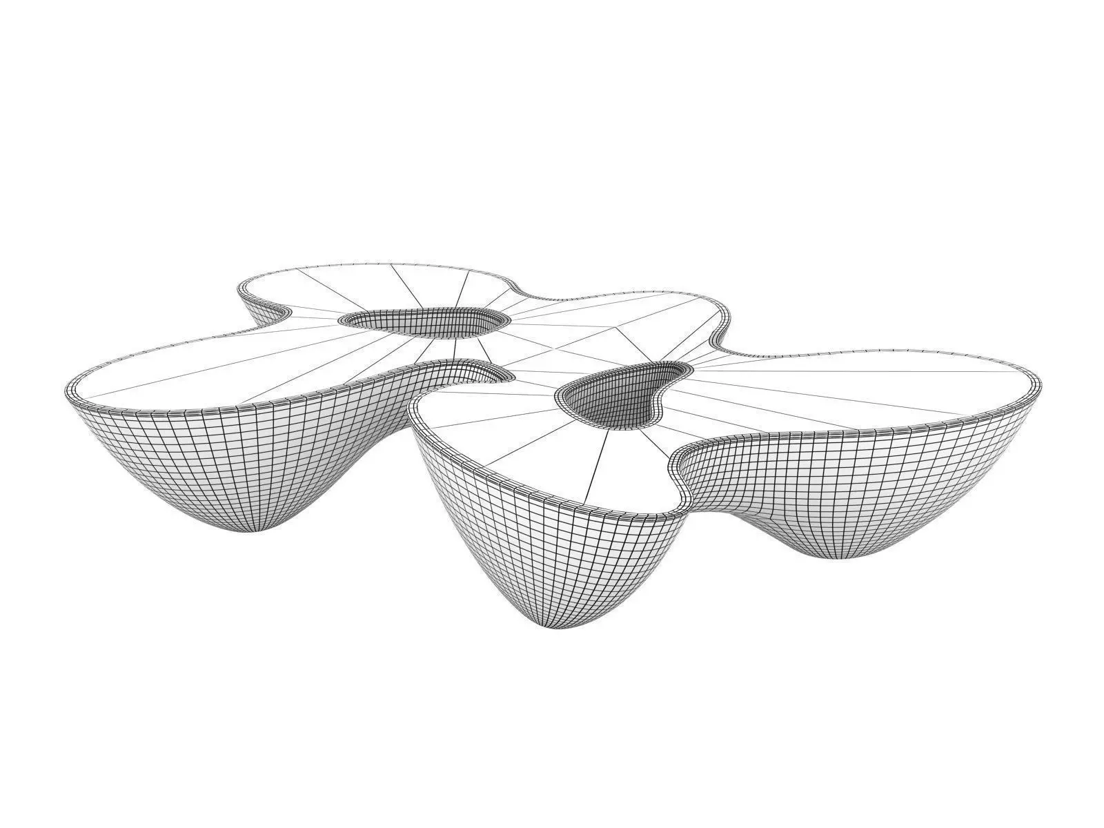 Quark5E coffee table made of wood 3D model_7