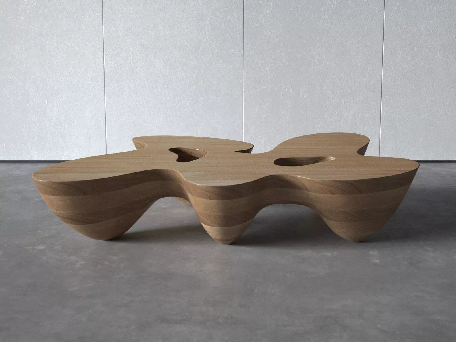 Quark5E coffee table made of wood 3D model_0