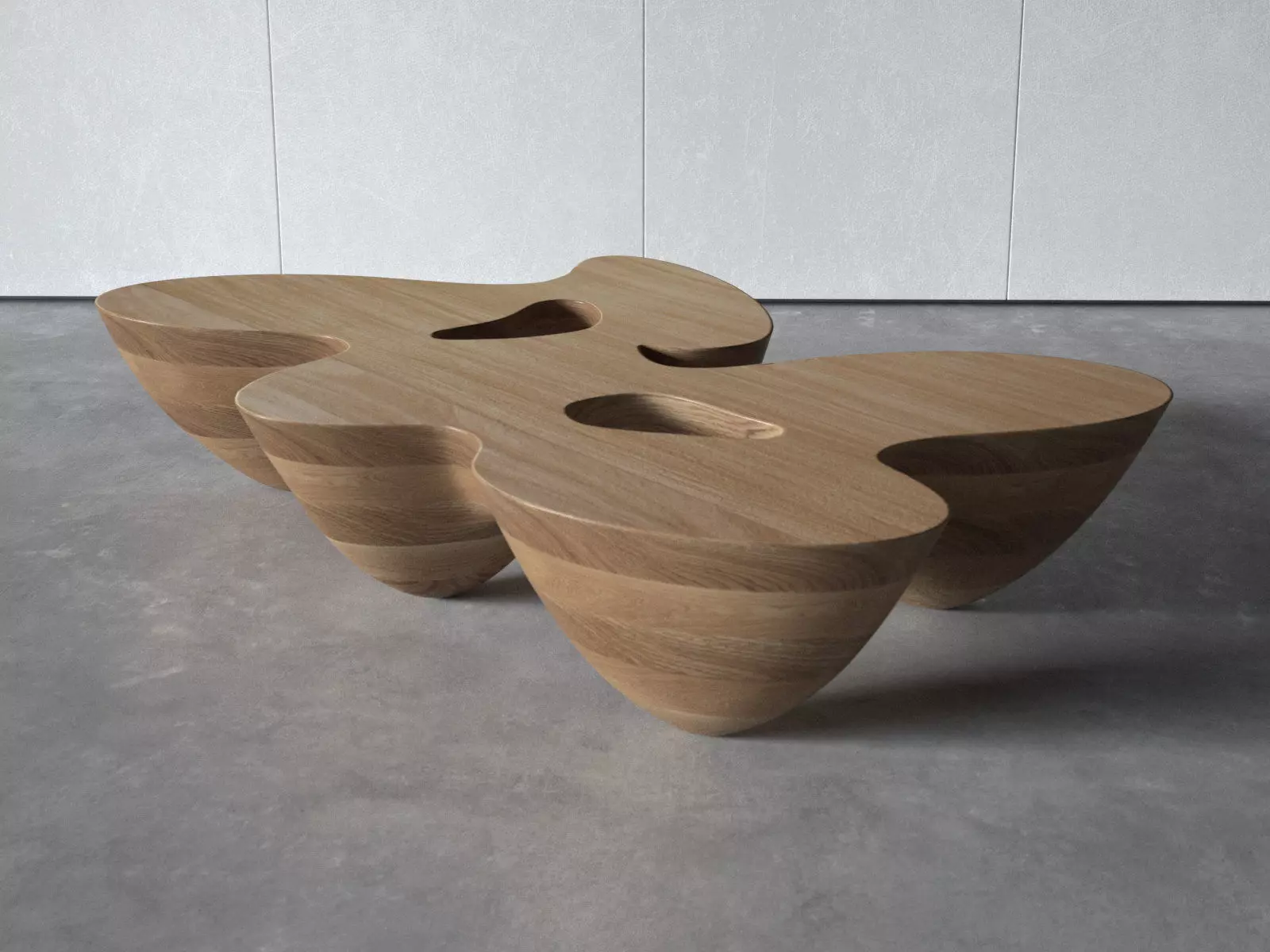 Quark5E coffee table made of wood 3D model_3