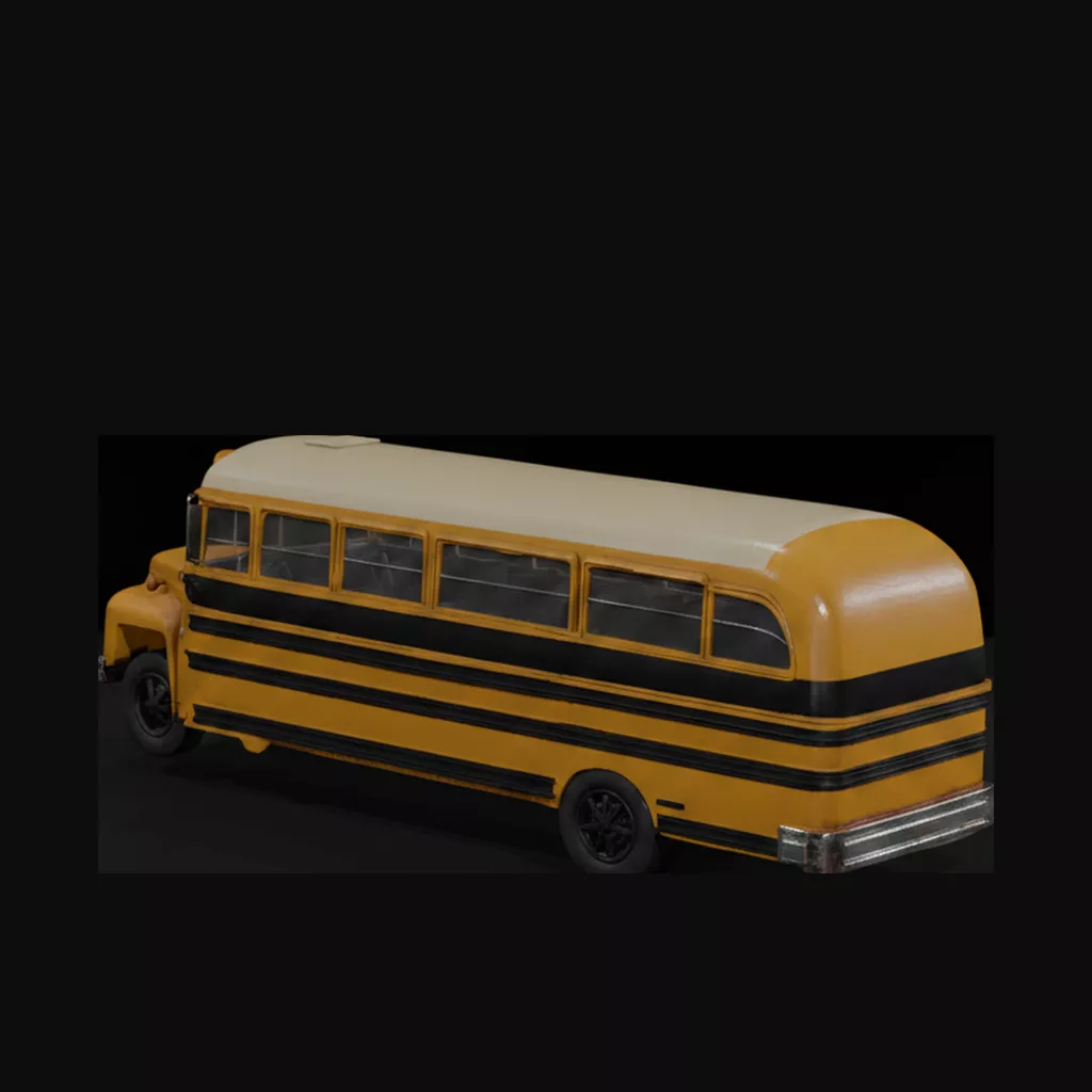 1957 Blue Bird School Bus 2 3D print model