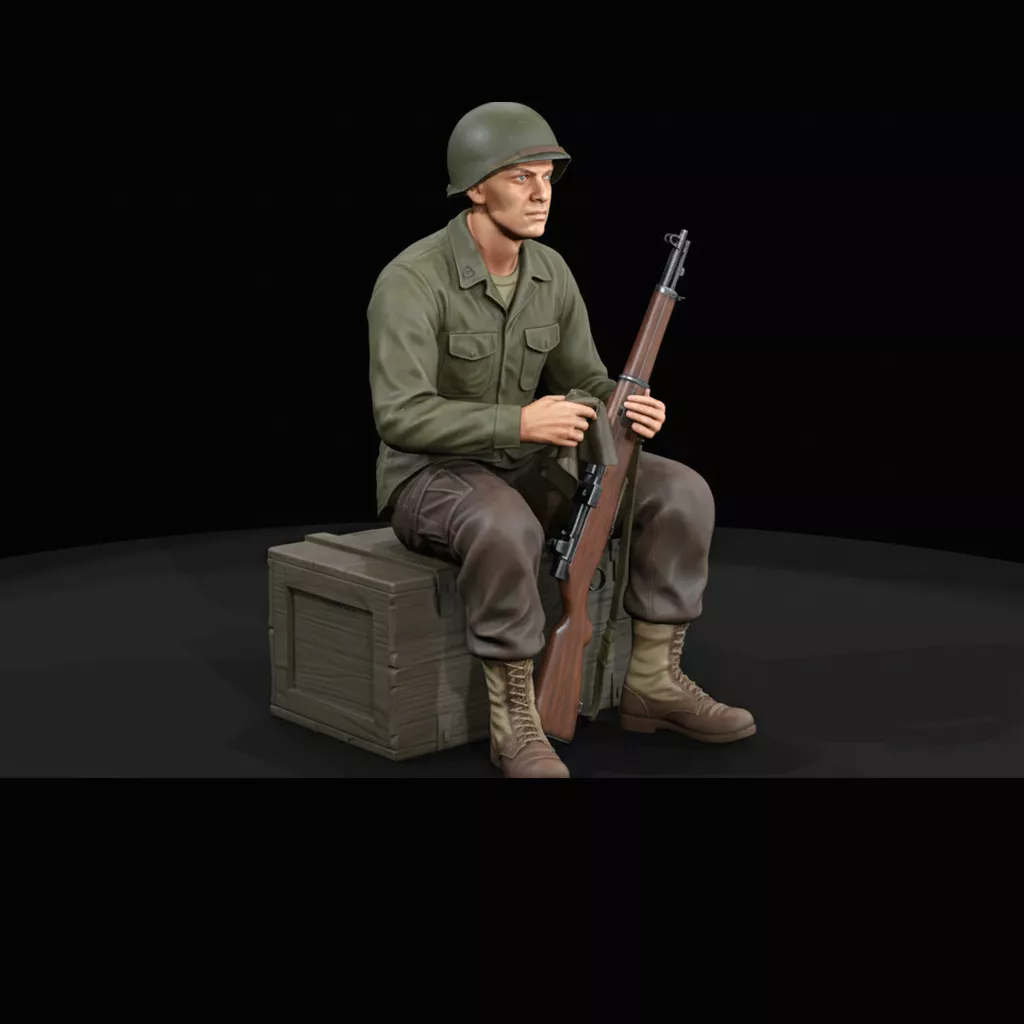 US Marine Infantryman WWII 3D print model