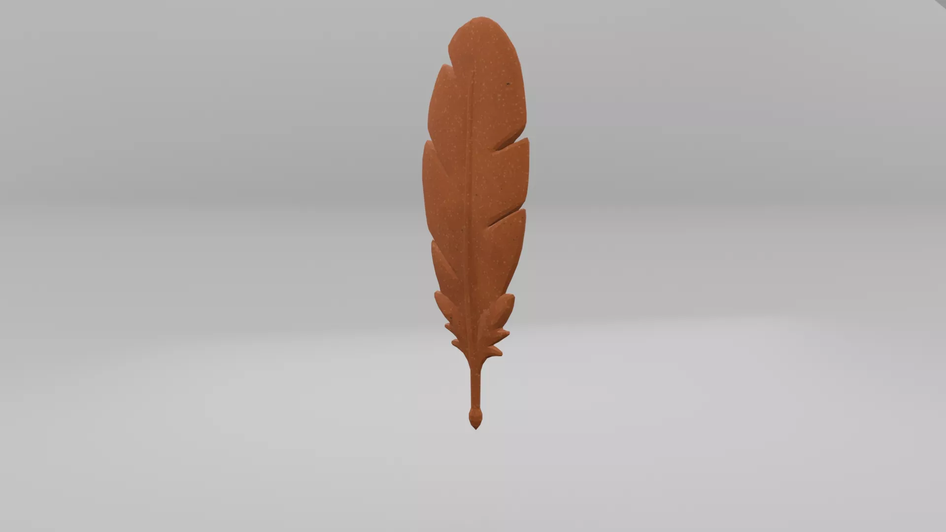 Feather Quill Emblem Decorative Element Low-poly 3D model