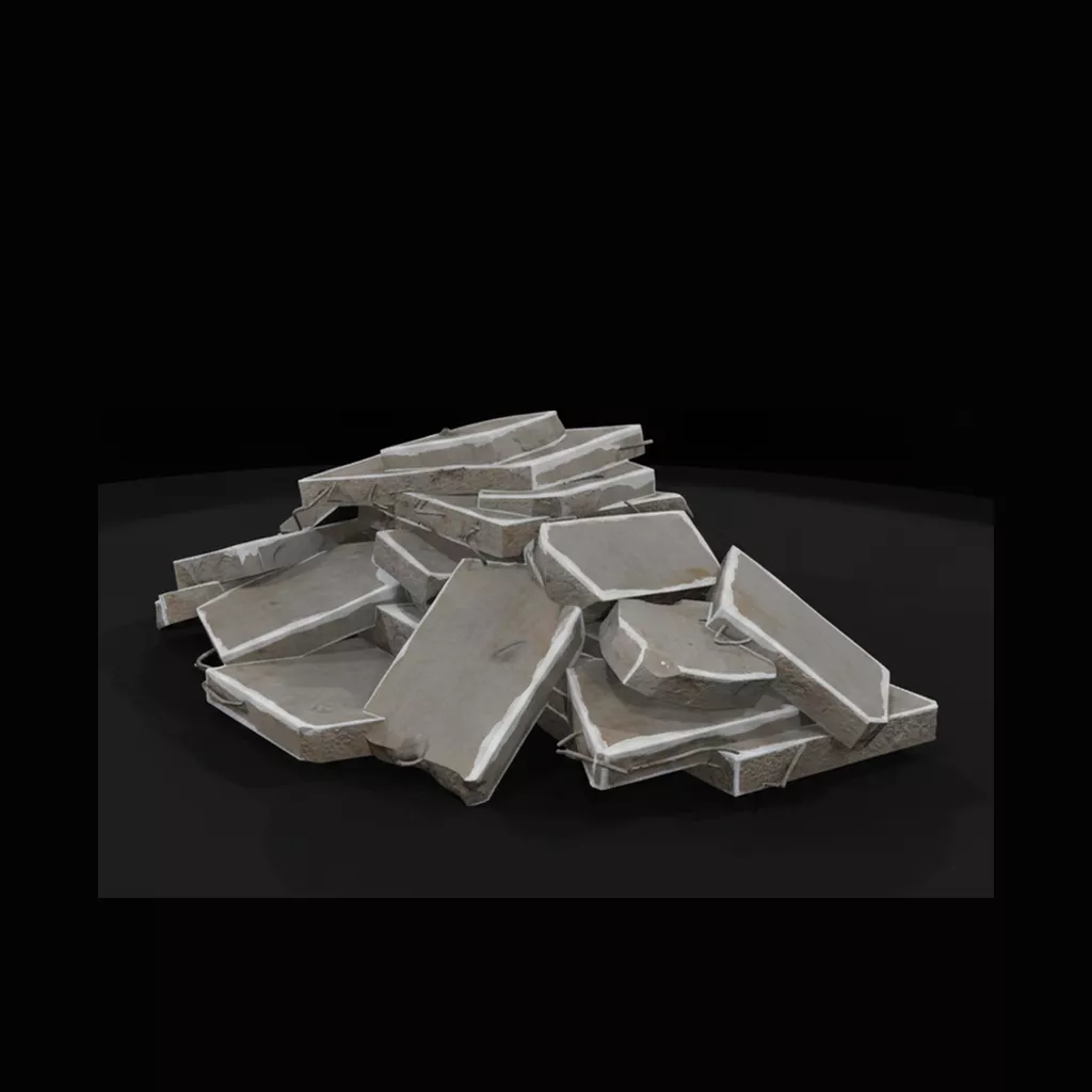 Broken Concrete Slab Debris Pile 3D print model