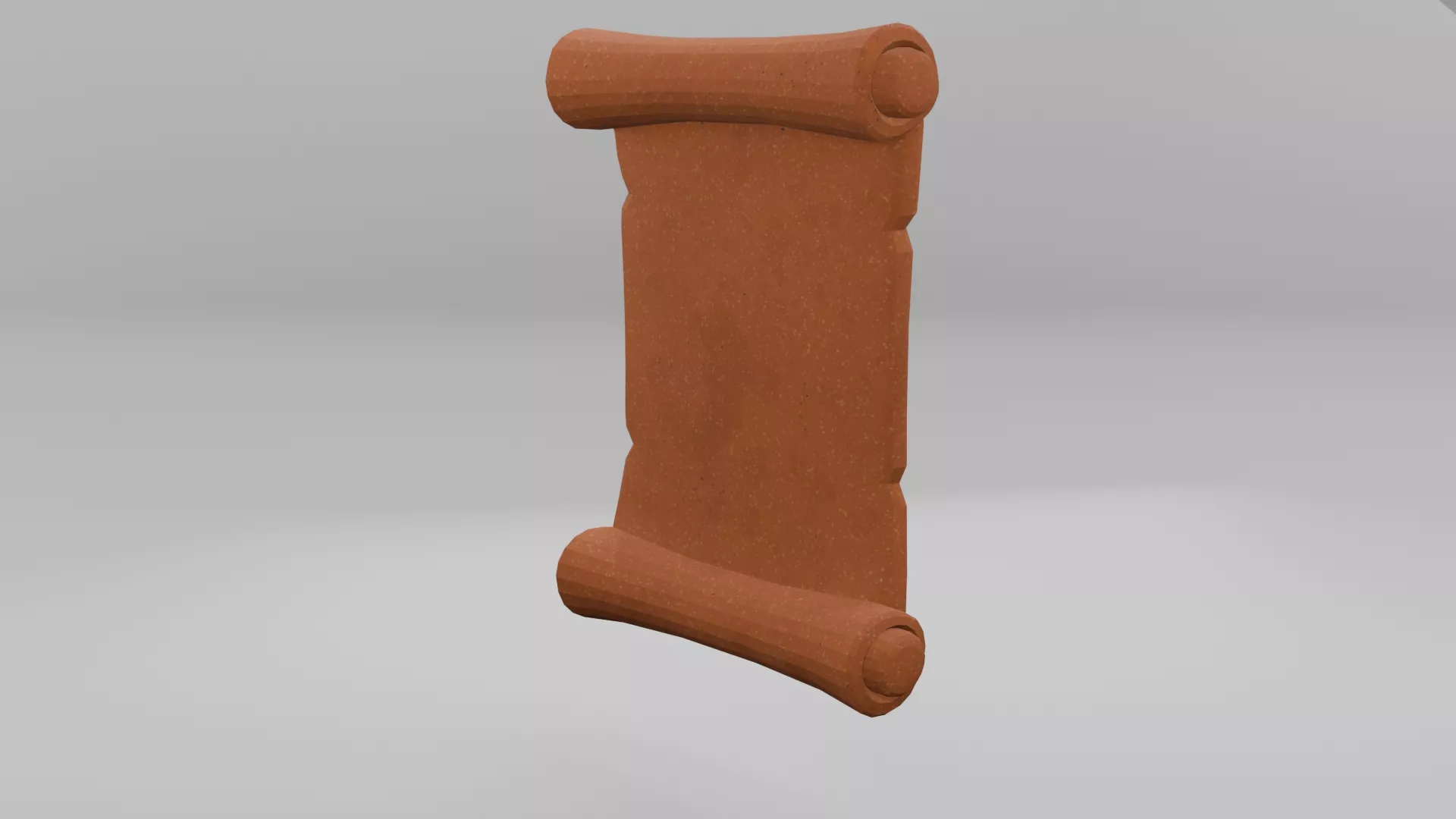 Scroll Stylized Wood Game Ready Asset Low-poly 3D model