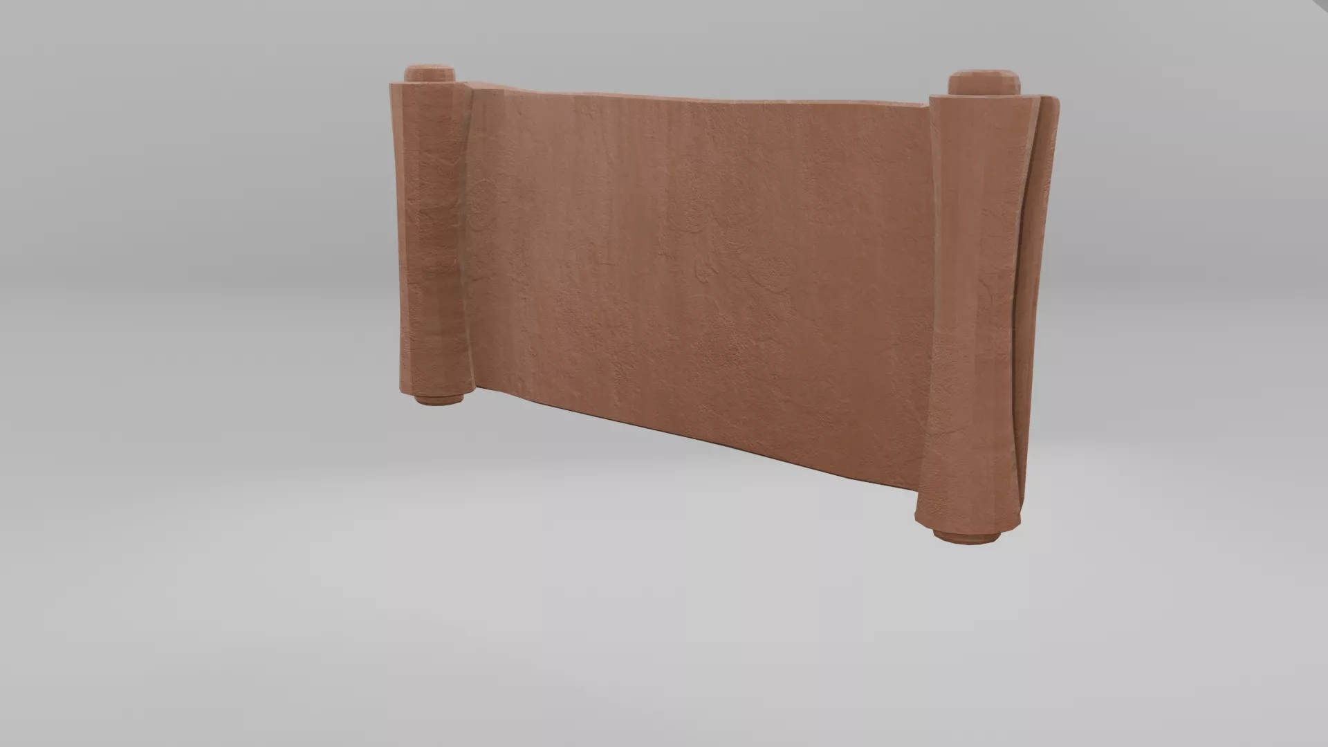 Scroll Ancient Manuscript Fantasy Element Low-poly 3D model