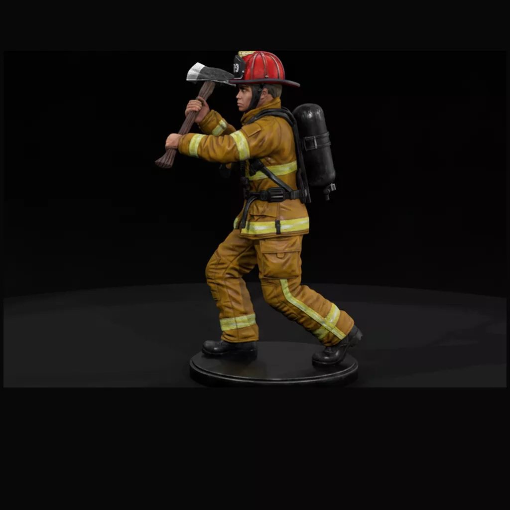 Firefighter Making Forcible Entry 3D print model