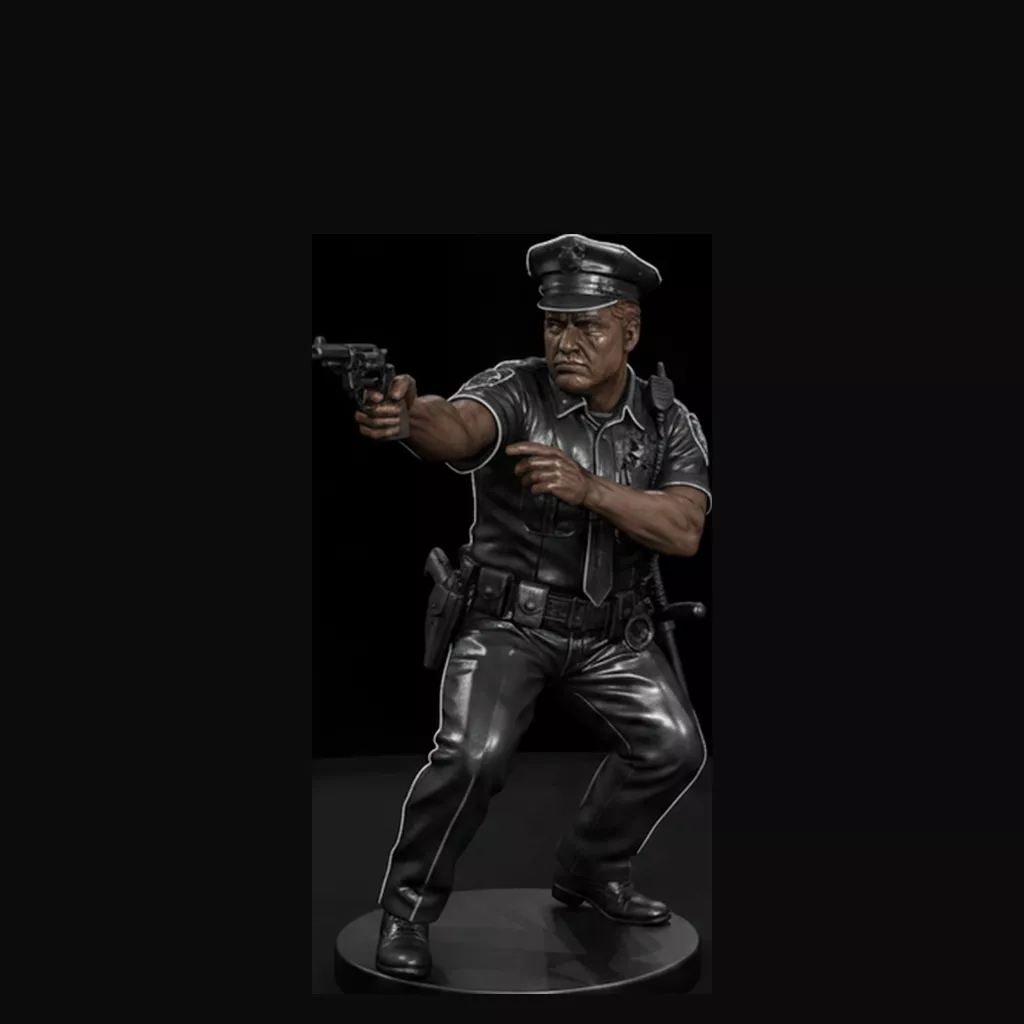 1980s City Police Officer Aiming 3D print model