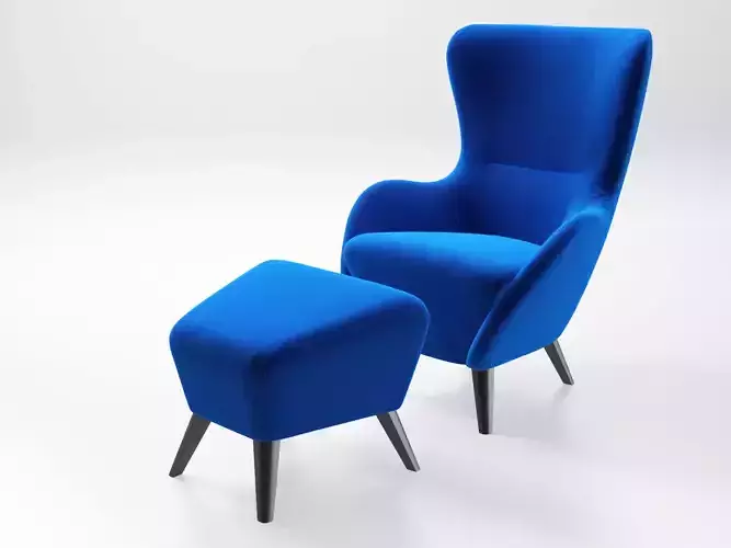 Earl chair and ottoman 3D model Earl chair and ottoman 3D model